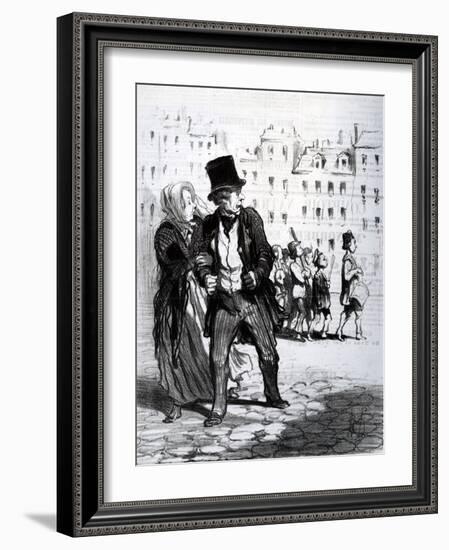 Le Alarmistes Et Les Alarmes from 'Le Charivari', 1848-Honore Daumier-Framed Giclee Print