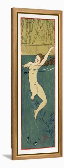 Le Bain, Illustration from Les Chansons De Bilitis, by Pierre Louys, Pub. 1922 (Pochoir Print)-Georges Barbier-Framed Premier Image Canvas