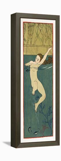 Le Bain, Illustration from Les Chansons De Bilitis, by Pierre Louys, Pub. 1922 (Pochoir Print)-Georges Barbier-Framed Premier Image Canvas