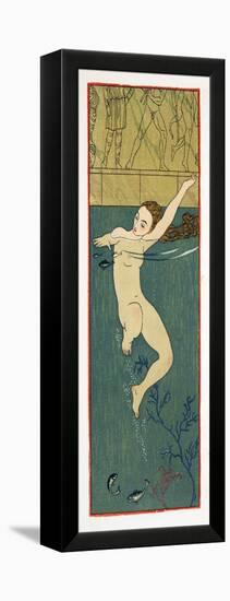 Le Bain, Illustration from Les Chansons De Bilitis, by Pierre Louys, Pub. 1922 (Pochoir Print)-Georges Barbier-Framed Premier Image Canvas