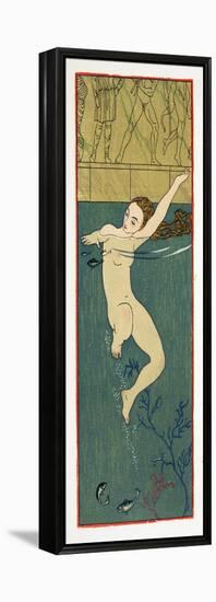 Le Bain, Illustration from Les Chansons De Bilitis, by Pierre Louys, Pub. 1922 (Pochoir Print)-Georges Barbier-Framed Premier Image Canvas