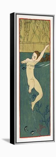 Le Bain, Illustration from Les Chansons De Bilitis, by Pierre Louys, Pub. 1922 (Pochoir Print)-Georges Barbier-Framed Premier Image Canvas