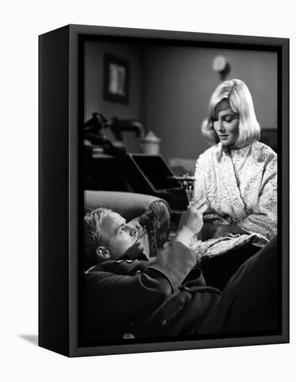 Le bal des maudits THE YOUNG LIONS by Edward Dmytryk with Marlon Brando and May Britt, 1958 (b/w ph-null-Framed Stretched Canvas