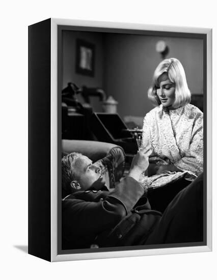 Le bal des maudits THE YOUNG LIONS by Edward Dmytryk with Marlon Brando and May Britt, 1958 (b/w ph-null-Framed Stretched Canvas