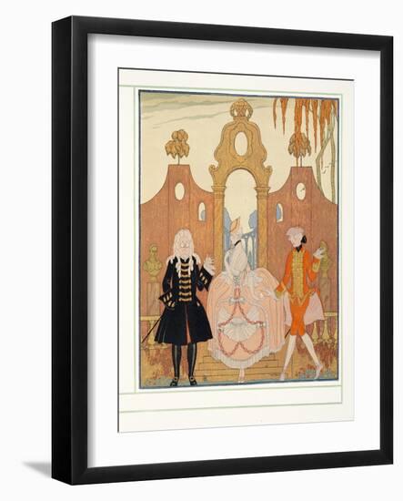 Le Barbon from Personages De Comedie, Pub. 1922 (Pochoir Print)-Georges Barbier-Framed Giclee Print