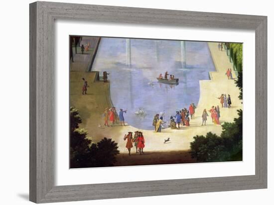 Le Basin Du Mirror D'eau Et L'île Royale (Detail of Figures near the Pond), C.1688 (Oil on Canvas)-Etienne Allegrain-Framed Giclee Print