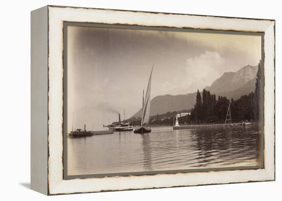 Le bateau "le Jura" entrant dans le port d'Evian-Alexandre-Gustave Eiffel-Framed Premier Image Canvas