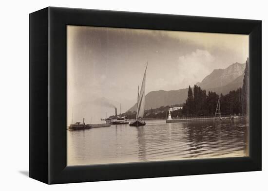 Le bateau "le Jura" entrant dans le port d'Evian-Alexandre-Gustave Eiffel-Framed Premier Image Canvas