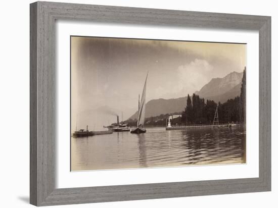 Le bateau "le Jura" entrant dans le port d'Evian-Alexandre-Gustave Eiffel-Framed Giclee Print