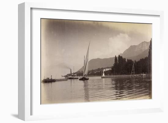 Le bateau "le Jura" entrant dans le port d'Evian-Alexandre-Gustave Eiffel-Framed Giclee Print