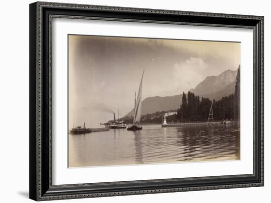 Le bateau "le Jura" entrant dans le port d'Evian-Alexandre-Gustave Eiffel-Framed Giclee Print