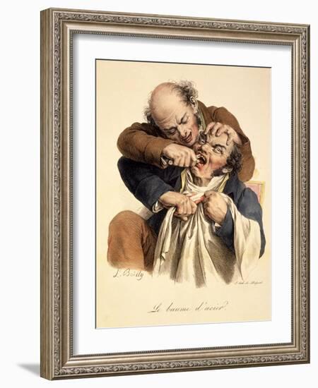 Le Baume L'Acier - Having a Tooth Pulled, Pub. in Paris, 1826-Louis Leopold Boilly-Framed Giclee Print