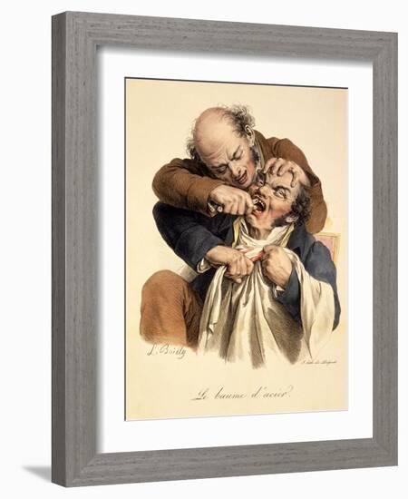 Le Baume L'Acier - Having a Tooth Pulled, Pub. in Paris, 1826-Louis Leopold Boilly-Framed Giclee Print
