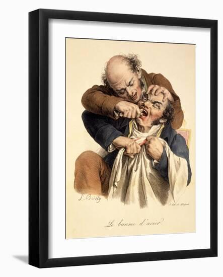 Le Baume L'Acier - Having a Tooth Pulled, Pub. in Paris, 1826-Louis Leopold Boilly-Framed Giclee Print