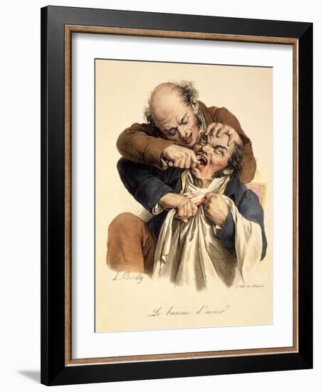 Le Baume L'Acier - Having a Tooth Pulled, Pub. in Paris, 1826-Louis Leopold Boilly-Framed Giclee Print