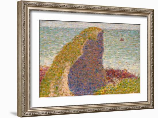 Le Bec Du Hoc, Grandcamp (Study)-Georges Seurat-Framed Giclee Print
