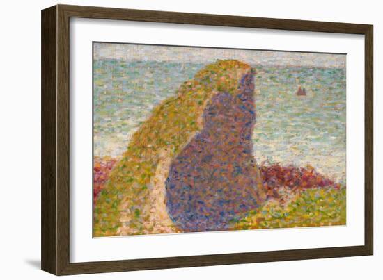 Le Bec Du Hoc, Grandcamp (Study)-Georges Seurat-Framed Giclee Print