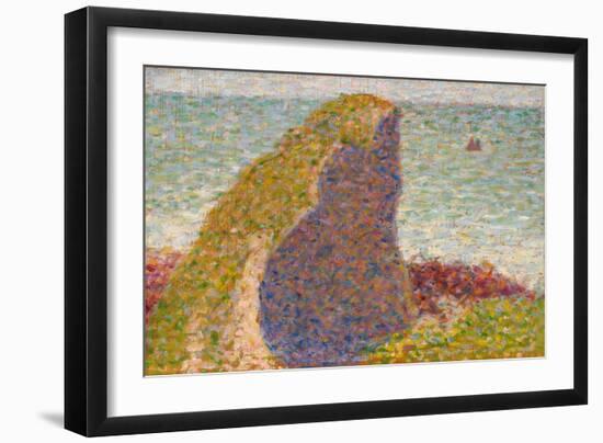 Le Bec Du Hoc, Grandcamp (Study)-Georges Seurat-Framed Giclee Print