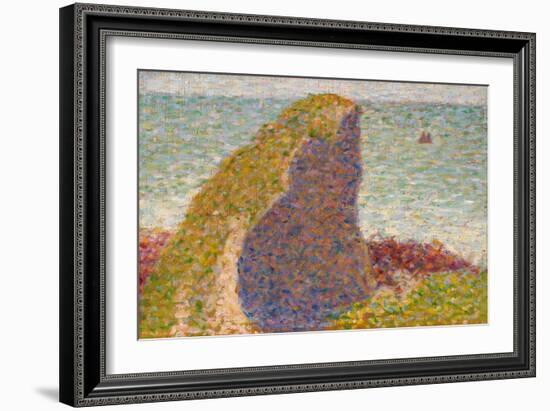 Le Bec Du Hoc, Grandcamp (Study)-Georges Seurat-Framed Giclee Print