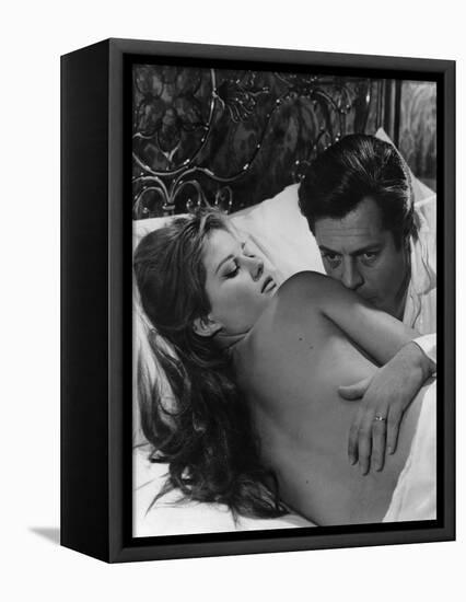 Le Bel Antonio by MauroBolognini with Claudia Cardinale and Marcello Mastroianni, 1960 (b/w photo)-null-Framed Stretched Canvas