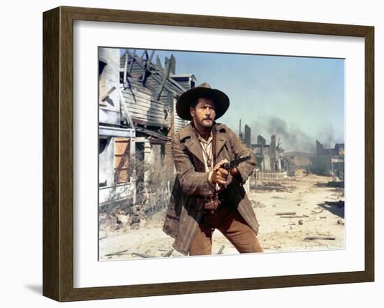 Le bon, la brute and le truand THE GOOD, THE BAD AND THE UGLY by SergioLeone with Eli Wallach, 1966-null-Framed Photo