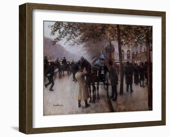 Le Boulevard des Capucines, devant le café Napolitain-Jean Béraud-Framed Giclee Print