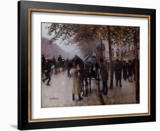 Le Boulevard des Capucines, devant le café Napolitain-Jean Béraud-Framed Giclee Print