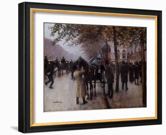 Le Boulevard des Capucines, devant le café Napolitain-Jean Béraud-Framed Giclee Print