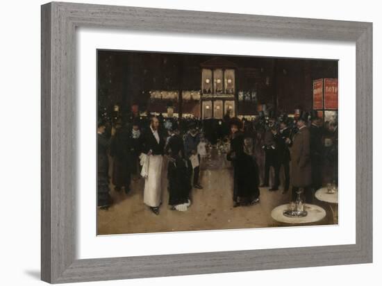 Le boulevard Montmartre devant le théâtre des Variétés, la nuit-Jean Béraud-Framed Giclee Print