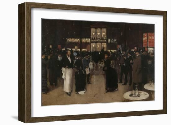 Le boulevard Montmartre devant le théâtre des Variétés, la nuit-Jean Béraud-Framed Giclee Print