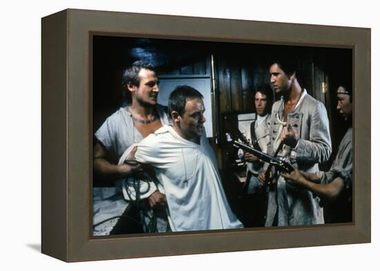 Le Bounty by Roger Donaldson with Liam Neeson, Mel Gibson and Anthony Hopkins, 1984 (photo)-null-Framed Stretched Canvas