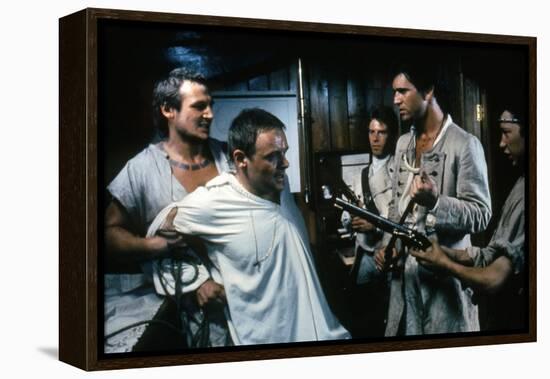 Le Bounty by Roger Donaldson with Liam Neeson, Mel Gibson and Anthony Hopkins, 1984 (photo)-null-Framed Stretched Canvas