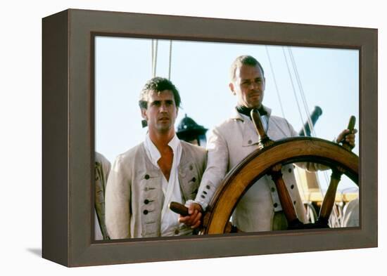 Le Bounty by Roger Donaldson with Mel Gibson and Anthony Hopkins, 1984 (photo)-null-Framed Stretched Canvas