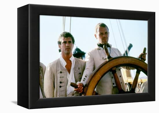 Le Bounty by Roger Donaldson with Mel Gibson and Anthony Hopkins, 1984 (photo)-null-Framed Stretched Canvas