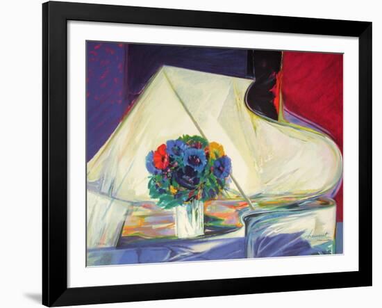 Le bouquet au piano II-Claude Hemeret-Framed Limited Edition