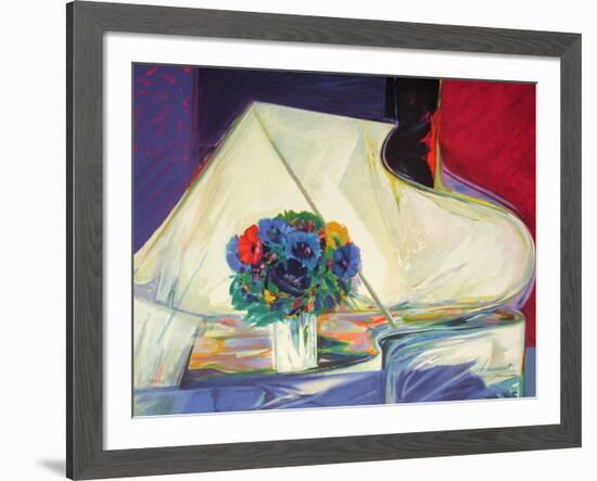 Le bouquet au piano II-Claude Hemeret-Framed Limited Edition