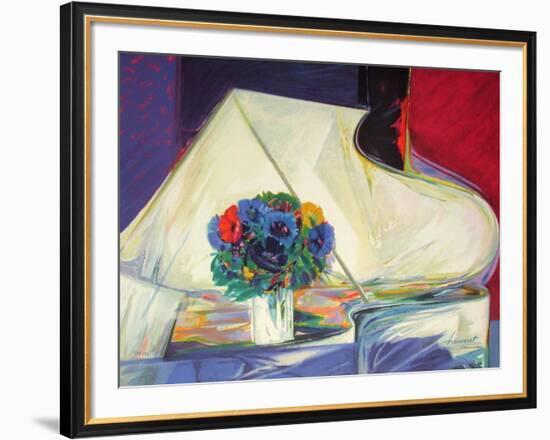 Le bouquet au piano II-Claude Hemeret-Framed Limited Edition