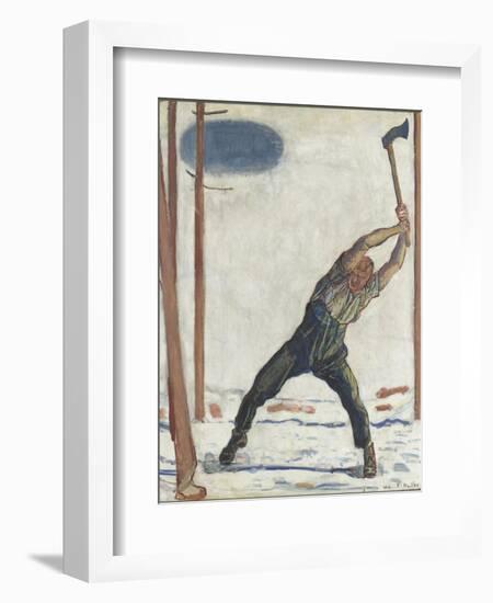 Le bûcheron (der Holzfäller)-Ferdinand Hodler-Framed Giclee Print