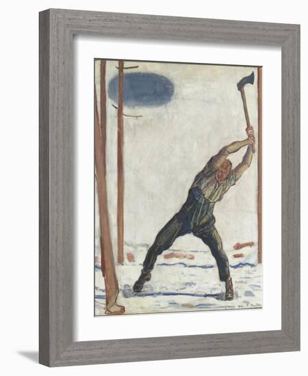 Le bûcheron (der Holzfäller)-Ferdinand Hodler-Framed Giclee Print