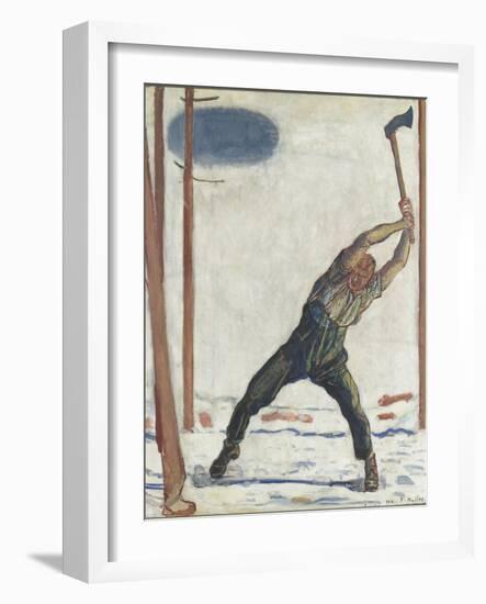 Le bûcheron (der Holzfäller)-Ferdinand Hodler-Framed Giclee Print