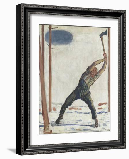 Le bûcheron (der Holzfäller)-Ferdinand Hodler-Framed Giclee Print