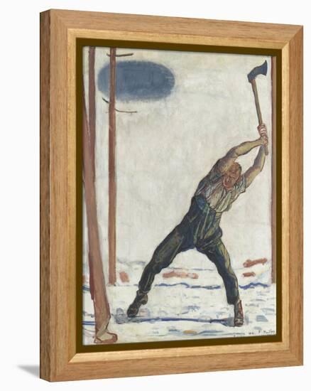 Le bûcheron (der Holzfäller)-Ferdinand Hodler-Framed Premier Image Canvas