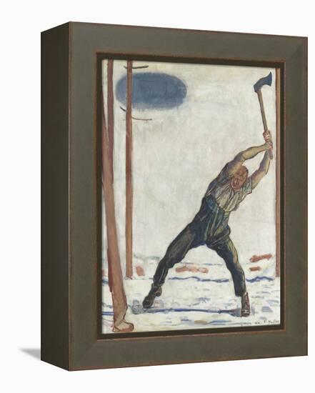 Le bûcheron (der Holzfäller)-Ferdinand Hodler-Framed Premier Image Canvas