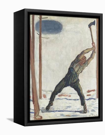 Le bûcheron (der Holzfäller)-Ferdinand Hodler-Framed Premier Image Canvas