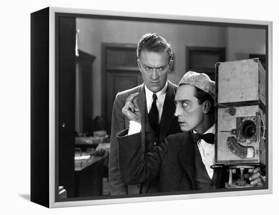 le cameraman (the cameraman) by Edward Sedgwick with Buster Keaton, 1928 (b/w photo)-null-Framed Stretched Canvas