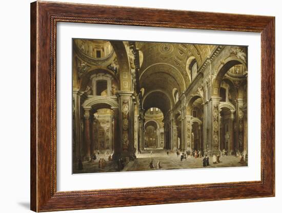 Le cardinal Malchior de Polignac visite Saint-Pierre-de-Rome-Giovanni Paolo Pannini-Framed Giclee Print