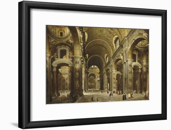 Le cardinal Malchior de Polignac visite Saint-Pierre-de-Rome-Giovanni Paolo Pannini-Framed Giclee Print