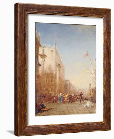 Le carnaval à Venise, quai des Esclavons-Félix Ziem-Framed Giclee Print