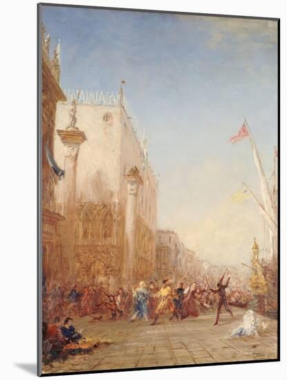 Le carnaval à Venise, quai des Esclavons-Félix Ziem-Mounted Giclee Print