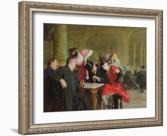 Le Carnival a L'hotel Ferraille, 1901 (Oil on Canvas)-Remy Cogghe-Framed Giclee Print